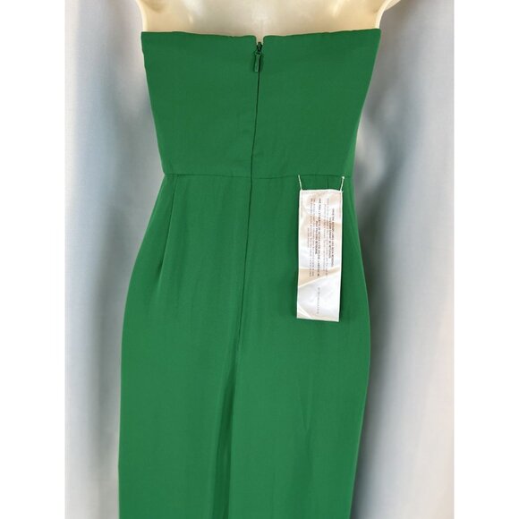 NWT BCBGMAXAZRIA Green Draped Front Strapless Gown $298 - Picture 7 of 12